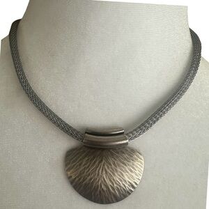 Vtg 90’s Majorie Baer San Francisco Statement Silver Tone Necklace